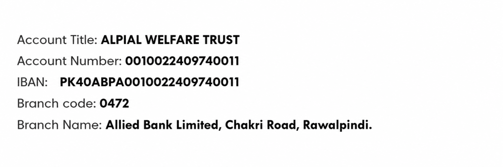 Donation Account Details